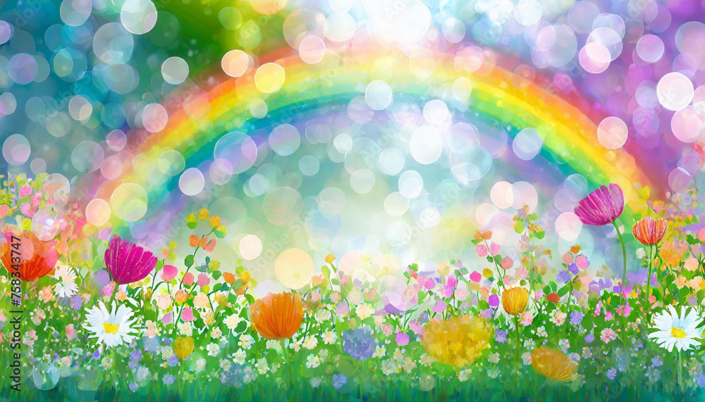 Sparkling rainbow illustration background