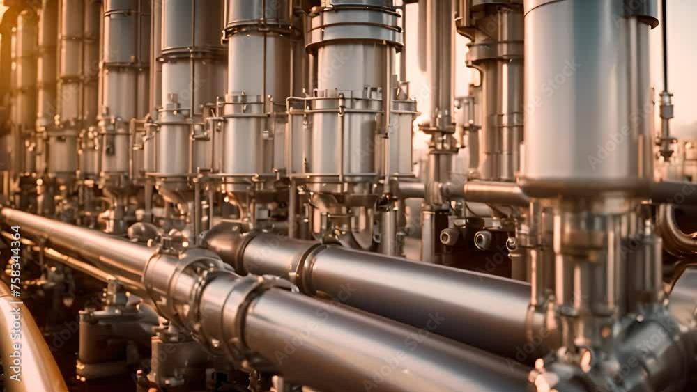 Array of Pipes Aligned Neatly Generative AI Array of Pipes Aligned Neatly Generative AI