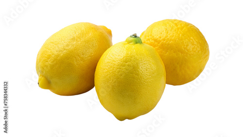 Lemons isolated on transparent background.