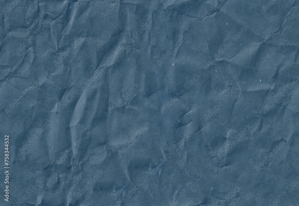 Obraz premium Seamless battered kraft blue paper texture. Grunge rough natural page.