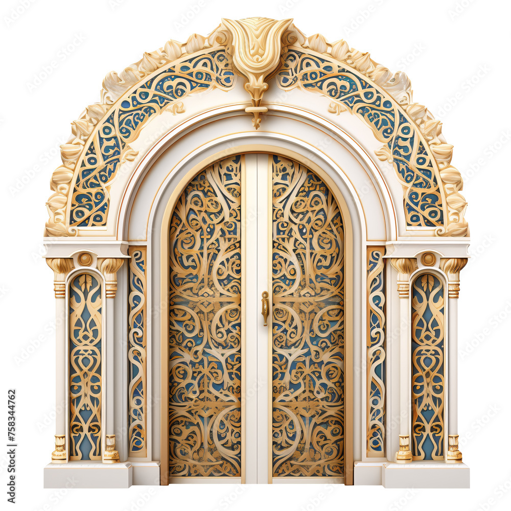 a ornate door with gold trim