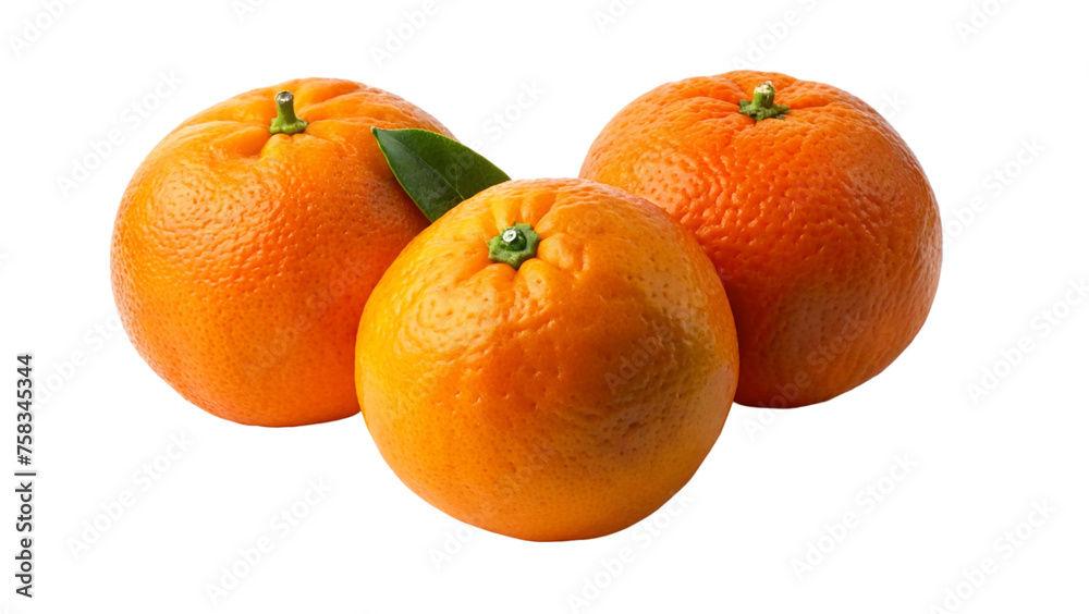 Three ripe oranges isolated on a transparent background. Three ripe oranges isolated on a transparent background.