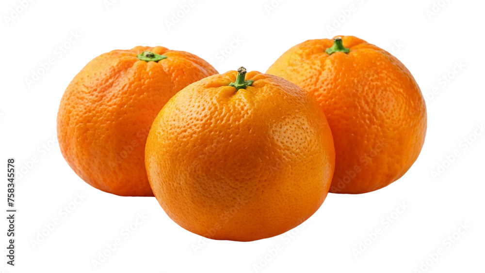 Three ripe oranges isolated on a transparent background. Three ripe oranges isolated on a transparent background.