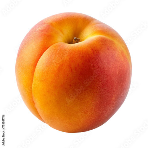 A fresh apricot isolated on Transparent background.