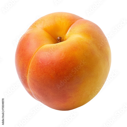 A fresh apricot isolated on Transparent background.