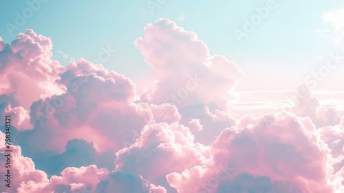 Pink cotton candy clouds