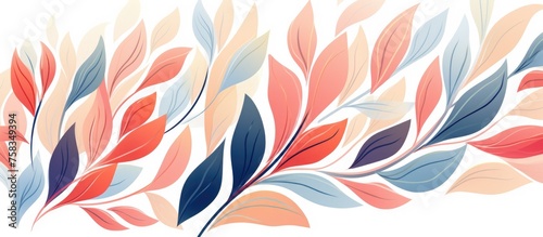 Abstract floral leaves design for social media, cover, fabric, and interior decor. © Lasvu