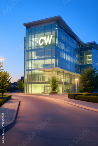 CW Headquarters: A Modern Architectural Marvel Illuminated Under the Clear Sky