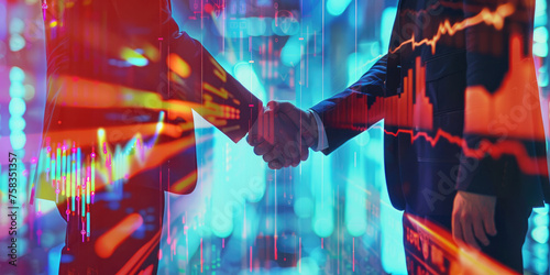 Businessmen handshake with ...