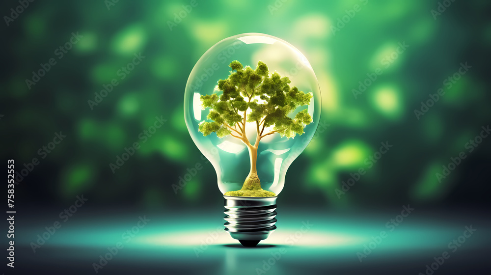 There are green plants sprouting inside the light bulb There are green plants sprouting inside the light bulb