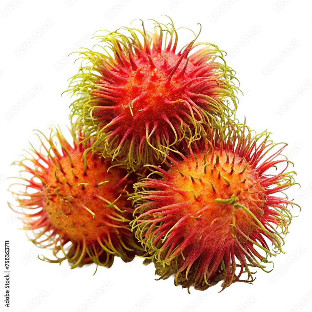 Fresh rambutan sweet isolated on Transparent background. Fresh rambutan sweet isolated on Transparent background.