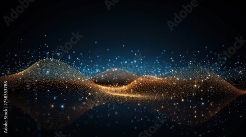Abstract background representing data particles in a technological environment  each particle conveying a unique piece of information