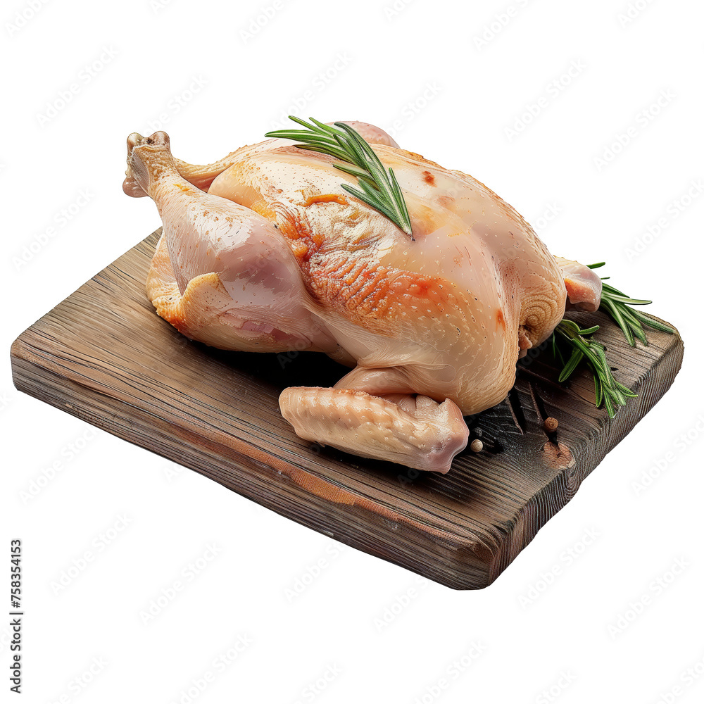 AI Generated Image - Butcher Shop - Whole Frozen Chicken with Transparent Background