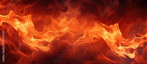 A close up of a flame with amber hues flickering on a black background, emanating heat and smoke. A mesmerizing geological phenomenon event