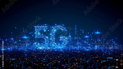Digital representation of a futuristic city with glowing blue networks symbolizing connectivity and advanced technology infrastructure