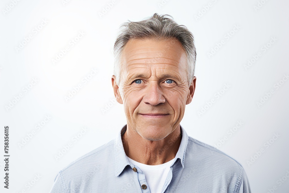 Handsome senior man looking at camera. Portrait of mature man standing against white background. Handsome senior man looking at camera. Portrait of mature man standing against white background.