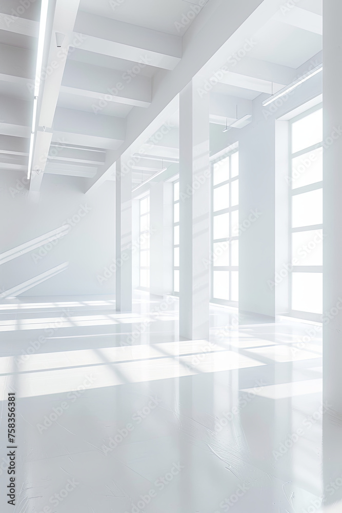 Fototapeta premium A white clean soft looking modern interior