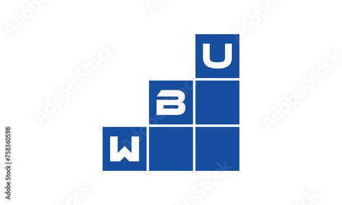 WBU initial letter financial logo design vector template. economics, growth, meter, range, profit, loan, graph, finance, benefits, economic, increase, arrow up, grade, grew up, topper, company, scale photo