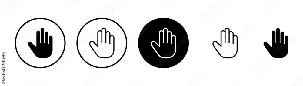Hand icon vector isolated on white background. Hand gesture. hand stop Hand icon vector isolated on white background. Hand gesture. hand stop