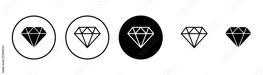 Diamond icon vector isolated on white background. Diamond vector icon. Gemstone symbol Diamond icon vector isolated on white background. Diamond vector icon. Gemstone symbol