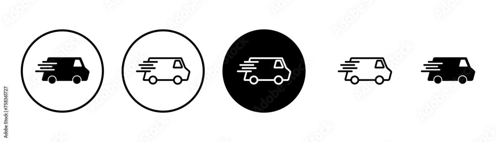 Delivery Icon vector isolated on white background. Fast Delivery Icon. Fast shipping delivery truck. Truck icon delivery Delivery Icon vector isolated on white background. Fast Delivery Icon. Fast shipping delivery truck. Truck icon delivery