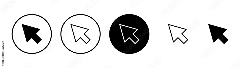 Click icon vector isolated on white background. Cursor icon. Computer mouse click cursor black arrow icons. pointer arrow Click icon vector isolated on white background. Cursor icon. Computer mouse click cursor black arrow icons. pointer arrow