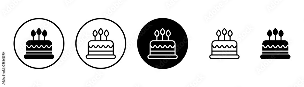 Cake icon vector isolated on white background. Cake vector. Birthday cake icon Cake icon vector isolated on white background. Cake vector. Birthday cake icon