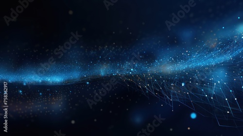 Abstract background representing data particles in a technological environment, each particle conveying a unique piece of information