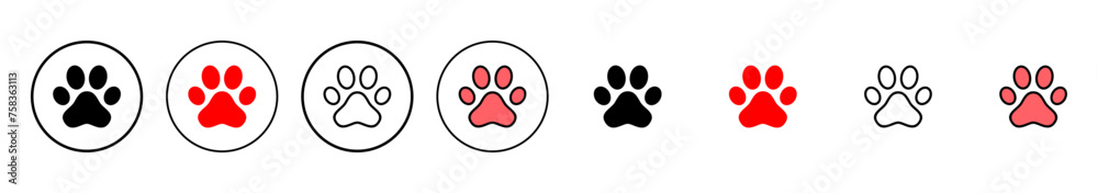 Paw icon vector illustration. paw print sign and symbol. dog or cat paw Paw icon vector illustration. paw print sign and symbol. dog or cat paw