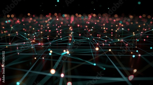 abstract glowing network of interconnecting nodes technology background