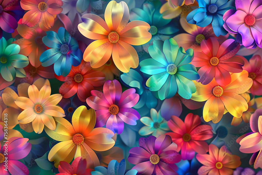 Fototapeta premium Colorful flowers for background