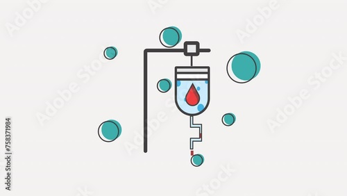 Animation a blood bag with drop of blood