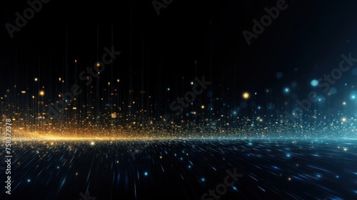 Abstract background representing data particles in a technological environment, each particle conveying a unique piece of information