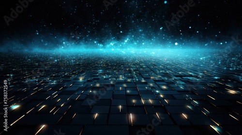 Abstract background representing data particles in a technological environment, each particle conveying a unique piece of information