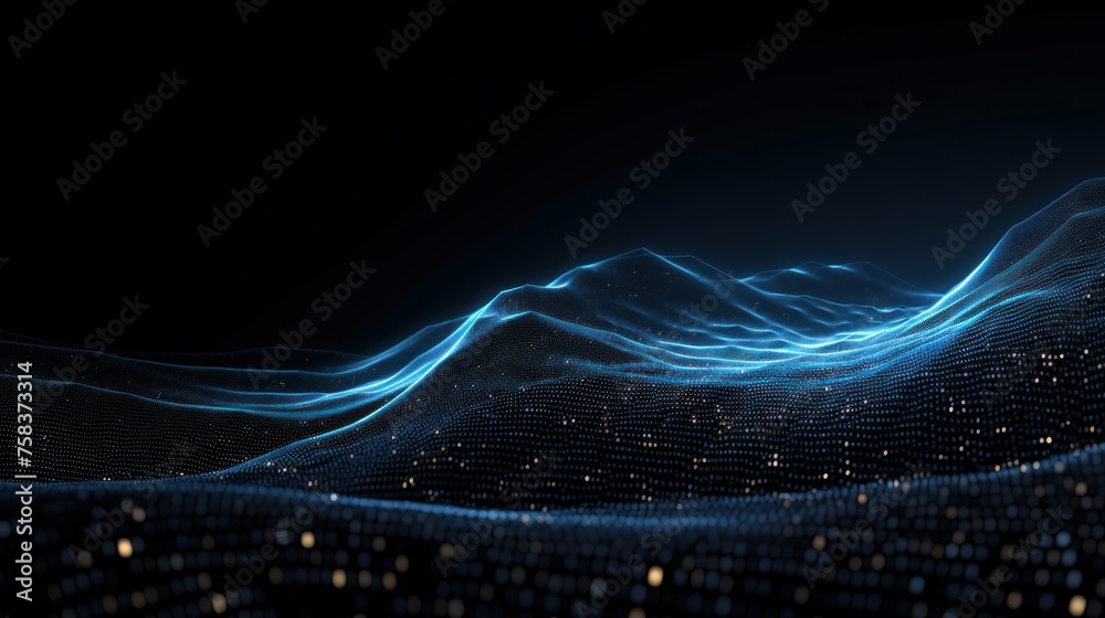 Abstract background representing data particles in a technological environment, each particle conveying a unique piece of information - obrazy, fototapety, plakaty 