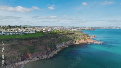 Wallpaper Mural Armchair Cove and Broadsands Beach from a drone, Paignton, Devon, England Torontodigital.ca