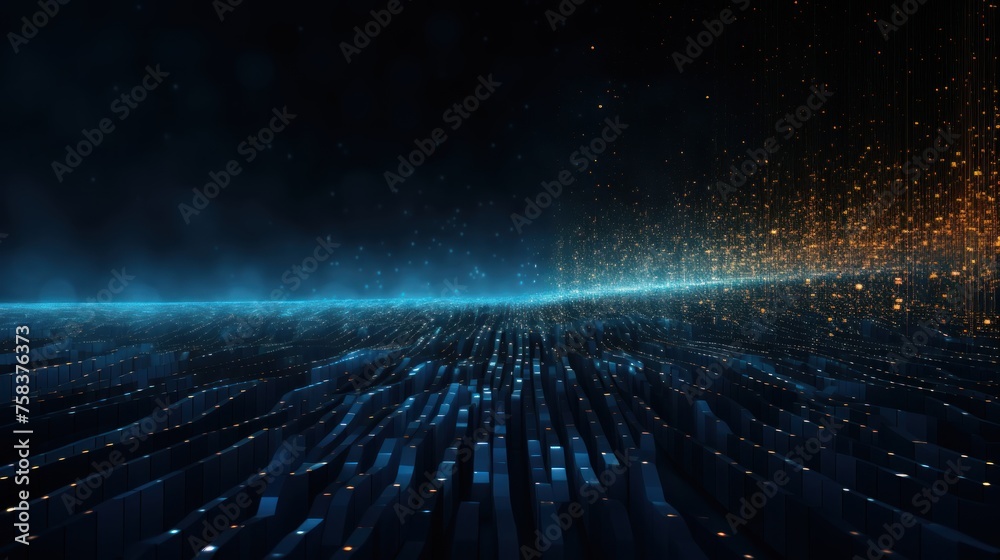 Abstract background representing data particles in a technological environment, each particle conveying a unique piece of information Abstract background representing data particles in a technological environment, each particle conveying a unique piece of information
