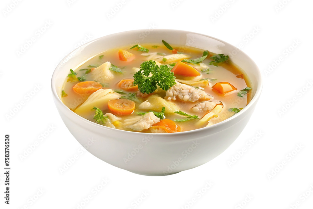 Chicken soup in a bowl. Isolated on a transparent background. Chicken soup in a bowl. Isolated on a transparent background.