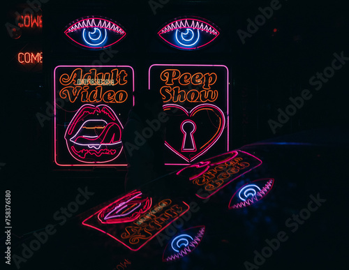 adult shop neon  light in the night
