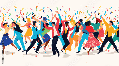A dynamic pattern of people dancing and celebrating