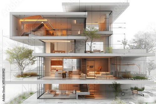 Architecture project 3D ren...