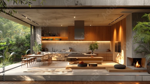 Luxury kitchen with a cutti...
