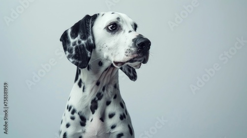 Portrait of a Dalmatian with Expressive Eyes. Generative ai © Scrudje