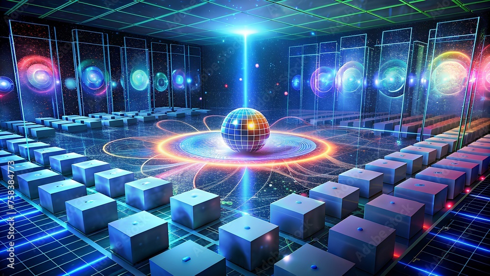 Fototapeta premium Visual Journey of Quantum Systems, Hamiltonian Matrices, and Computational Analysis Using State-of-the-Art Quantum Computing Software
