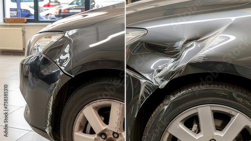 Car Dent Repair Transformation: Before and After Comparison  © Didikidiw61447