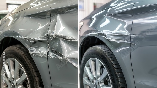 Car Dent Repair Transformation: Before and After Comparison
 photo