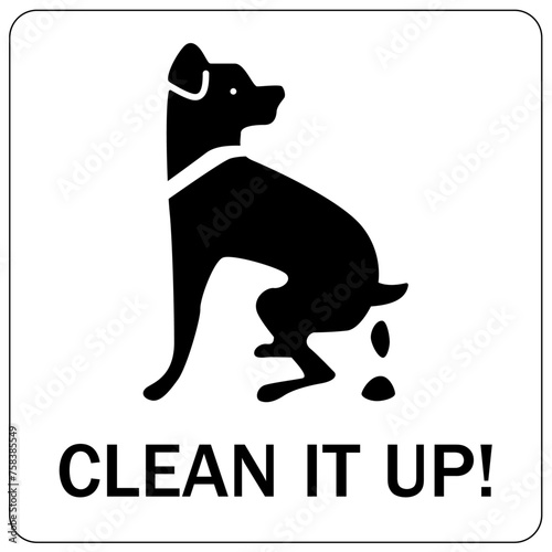 Clean up dog poop sign