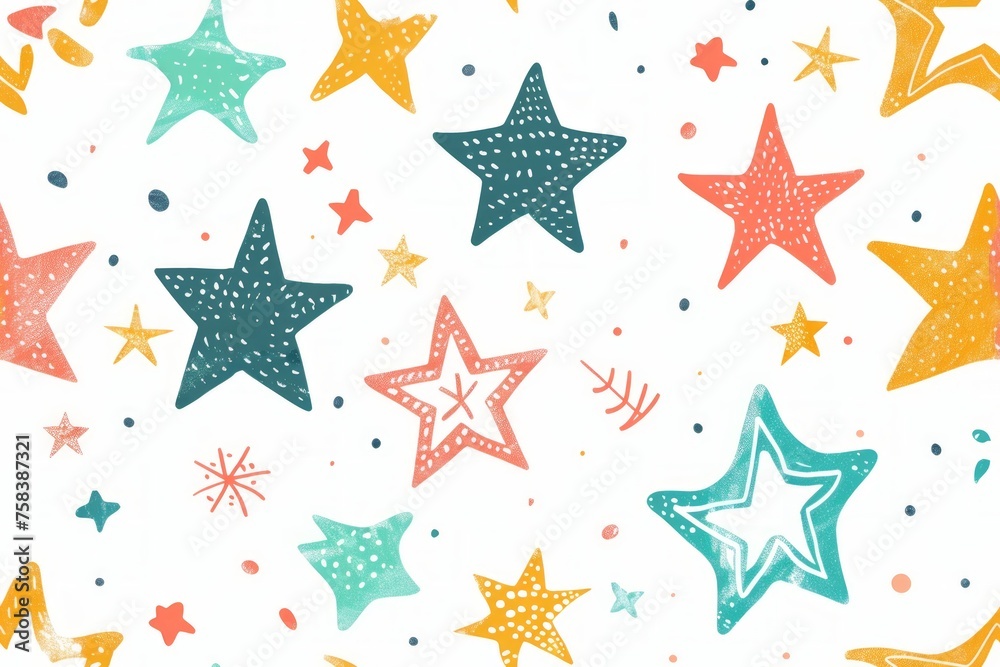 Starlight Symphony: Seamless Tile Pattern of Star Clipart Starlight Symphony: Seamless Tile Pattern of Star Clipart
