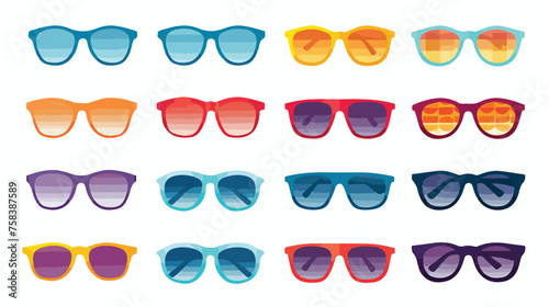A geometric pattern of sunglasses in different shape