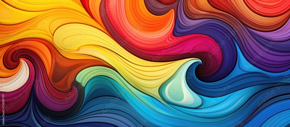 A vibrant swirl of magenta and electric blue paint creates a mesmerizing pattern, resembling an organism. Closeup shot captures the beauty of this art painting A vibrant swirl of magenta and electric blue paint creates a mesmerizing pattern, resembling an organism. Closeup shot captures the beauty of this art painting